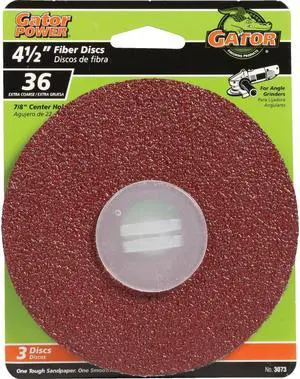 Gator 4-1/2 In. 36 Grit Fiber Disc (3-Pack) 3073