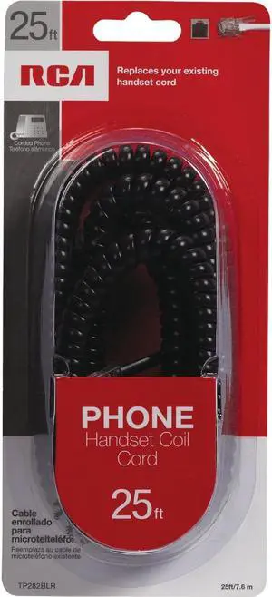 Audiovox 25' Handset Cord, Black Philips Telephone Accessories SWL4165/17
