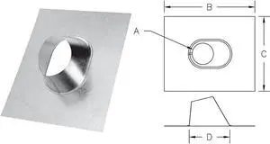 SELKIRK 4 In. RV Gas Vent Adjustable Roof Flashing 4RV-AF6