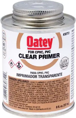 Oatey 8 Oz. Clear Pipe and Fitting Primer for PVC/CPVC  30751