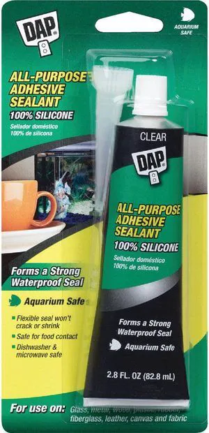 DAP 2.8 Oz. All-Purpose 100% Silicone Adhesive Sealant, Clear 00755 DAP 2.8 Oz. All-Purpose 100% Silicone Adhesive Sealant, Clear 00755