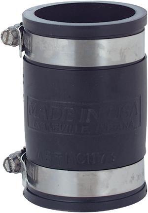 FERNCO 1056-150 Flexible Coupling, Pipe Size 1-1/2x1-1/2", Inside Dia.: 1-61/64"