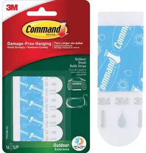 Command Outdoor Light Clips Small Foam Strips Refill (16 Count) 17022AW-ES-16PK