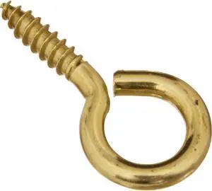 National #8 Brass Large Screw Eye (3 Ct.) N119362