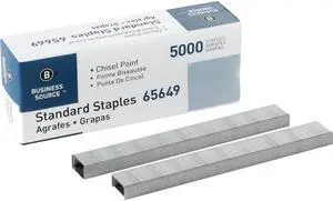 Business Source Standard Staples Chisel Point 210 Strip 5000/BX SR 65649