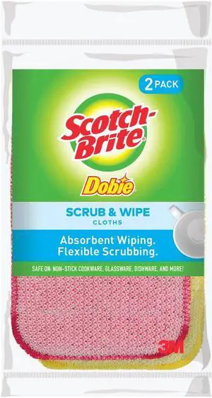 3M Scotch-Brite Dobie Scrub & Wipe Cloth (2-Count) 9057-2