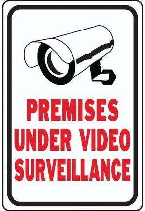 Hy-Ko Heavy-Duty Aluminum Sign, Premises Under Video Surveillance HW-201