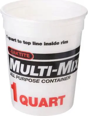 Leaktite 1 Qt. White Multi-Mix All Purpose Mixing And Storage Container