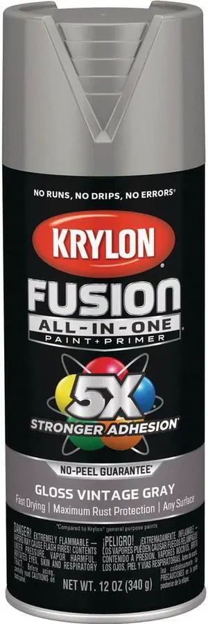 KRYLON K02726007 Rust Preventative Spray Paint, Vintage Gray, Gloss, 12 oz.