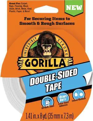 Gorilla Double-Sided Duct Tape: 1.41 in x 24 ft. (White) - OEM