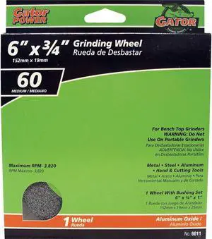 Gator Blade 6 In. 3/4 In. Adjustable - 1", 3/4", 5/8", 1/2" Bench Grinding Wheel