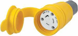 HUBBELL WIRING DEVICE-KELLEMS HBL27W48 Watertight Locking Connector, L6-20R, 20