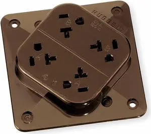 HUBBELL WIRING DEVICE-KELLEMS HBL420 Straight Blade Receptacle, 5-20R, 20 A,