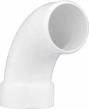 ZORO SELECT 06063 PVC 90 Degree Long Sweep Street Elbow, Spigot x Hub x Hub, 3