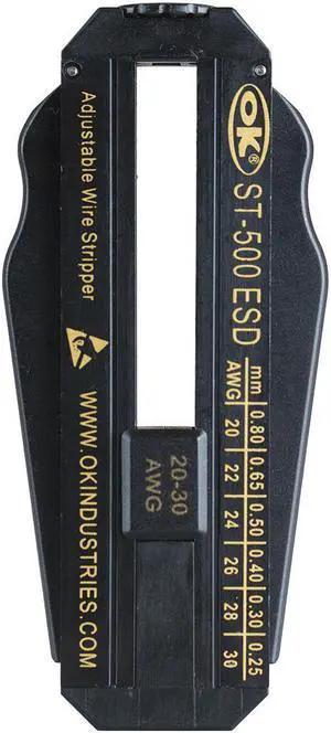 ESD Safe Adjust. Wire Stripper,20-30 AWG OK INDUSTRIES ST-500ESD