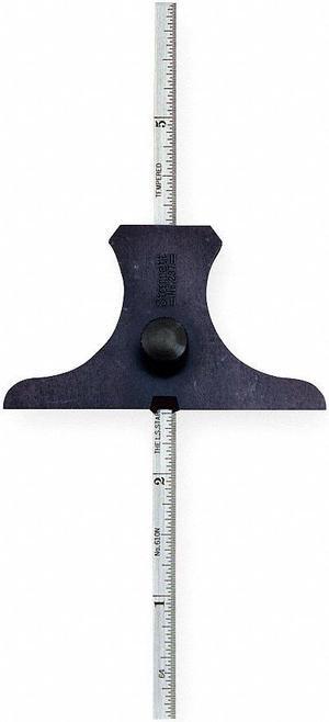 STARRETT 237M Rule Depth Gage,150mm,mm/1/2mm