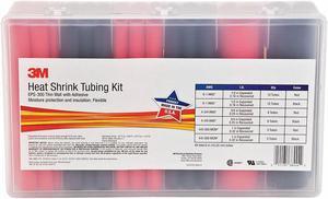 3M EPS300-1/2 TO 1-BLACK&RED-5-42 PC KITS Adhesive Lined Heat Shrink Tube, Thin