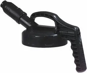 OIL SAFE 100501 Stumpy Spout Lid,w/1 In Outlet,Black