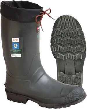 BAFFIN 8563-0000-394 Size 7 Men's Steel Rubber Boot, Green