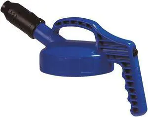 OIL SAFE 100502 Stumpy Spout Lid,w/1 In Outlet,Blue