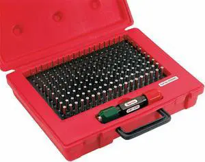 STARRETT S4003-250 Pin Gage Set,Minus,0.061-0.250 In