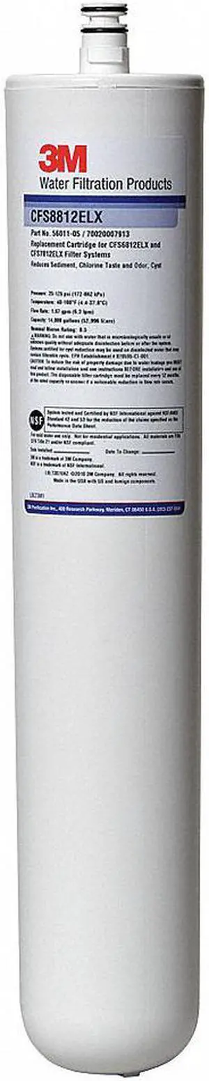 3M AQUA-PURE 5601105 Quick Connect Filter, 1.7 gpm, 0.5 Micron, 3.19" O.D., 11