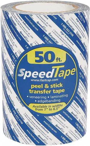FASTCAP STAPE.6.5"X50' Double Sided Film Tape, 6 1/2 in in W x 16 3/4 yd L, 5.5