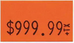 GARVEY 90945 Pricing Label Kit,1-Line,Red,PK3