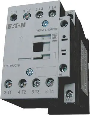 EATON XTCF032C10A IEC Magnetic Contactor, 4 Poles, 120 V AC, 18 A, Reversing: No