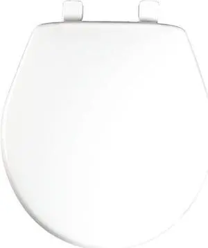 BEMIS 730SL 000 Toilet Seat, With Cover, Plastic, Round, White
