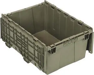 Attached Lid Container, Gray, 9-5/8"H x 21-1/2"L x 15-1/4"W, 1EA