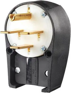 BRYANT 8432ANPB Straight Blade Plug, 15-30P, 30 A, 250V AC, 3 Pole, Screw