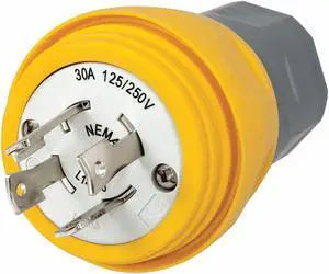 HUBBELL WIRING DEVICE-KELLEMS HBL28W74 Watertight Locking Plug, L14-30P, 30 A,