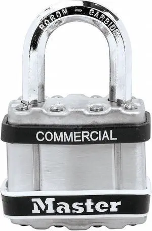 Alike-Keyed Padlock, Extended Shackle Type, 1" Shackle Height, Silver