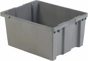 LEWISBINS SN3024-15 Gray Hang & Stack Storage Bin, Plastic, Gray, 15 1/8 in H,