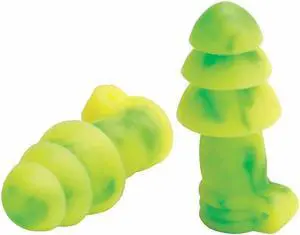 MOLDEX 6450 Jetz(R) Reusable Vinyl Ear Plugs, Flanged Shape, 27 dB, Green, 50 PK