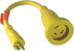 HUBBELL WIRING DEVICE-KELLEMS HBL61CM22 Locking Cord Adapter,30A,5-15,L5-30