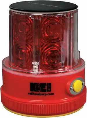 RAILHEAD GEAR M18 Solar R Rechargeable Safety Light,Red,LED,Solar