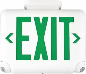 DUAL-LITE EVCUGWDI Exit Sign with Emergency Lights, White, 1 or 2 Face(s), LED,
