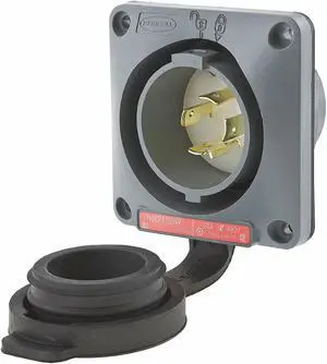 HUBBELL WIRING DEVICE-KELLEMS HBL2435SW Watertight Flanged Locking Inlet,