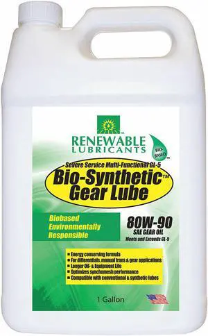 Renewable Lubricants Semi-Synthetic, SAE Grade : 80W-90, 1 gal. Jug Yellow 82133