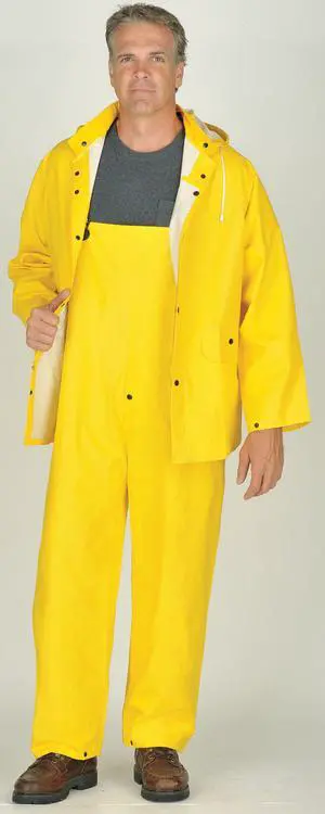 MIK 35100-XL 3-Piece Rainsuit with Detachable Hood, Polyester, PVC, 0.3 mm