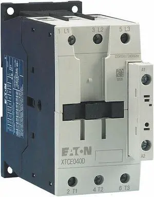 EATON XTCE040D00T IEC Magnetic Contactor, 3 Poles, 24 V AC, 40 A, Reversing: No