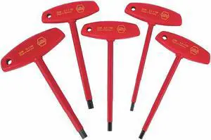 WIHA TOOLS 33478 5 Piece Metric T-Shape Hex Key Set, 33478