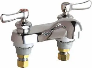 CHICAGO FAUCET 802-VE66XKABCP Manual Low Arc Bathroom Faucet, 4" Mount,