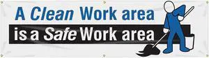 ACCUFORM MBR803 Banner,A Clean Work Area,28 x 96 In.