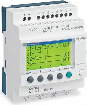SCHNEIDER ELECTRIC SR2B121B Logic Relay,24VAC,With Display