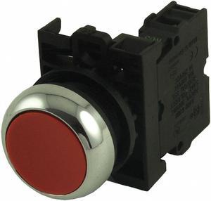EATON M22M-D-R-K01 Flush Push Button Operator, 22 mm, 1NC, Red