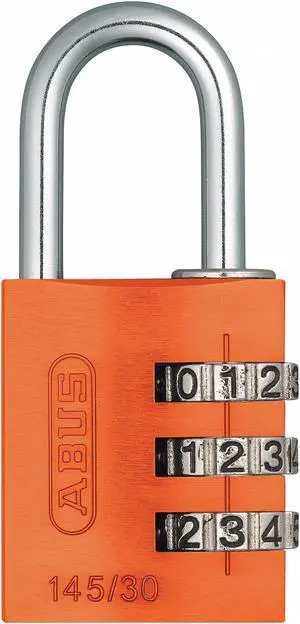 ABUS 145/30 Orange Combination Padlock, Side, Black/Silver