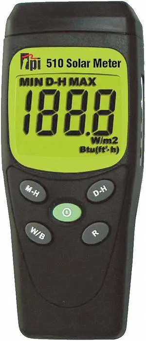 TEST PRODUCTS INTERNATIONAL 510 Solar Power Test Meter,LCD,3 yr, Warr